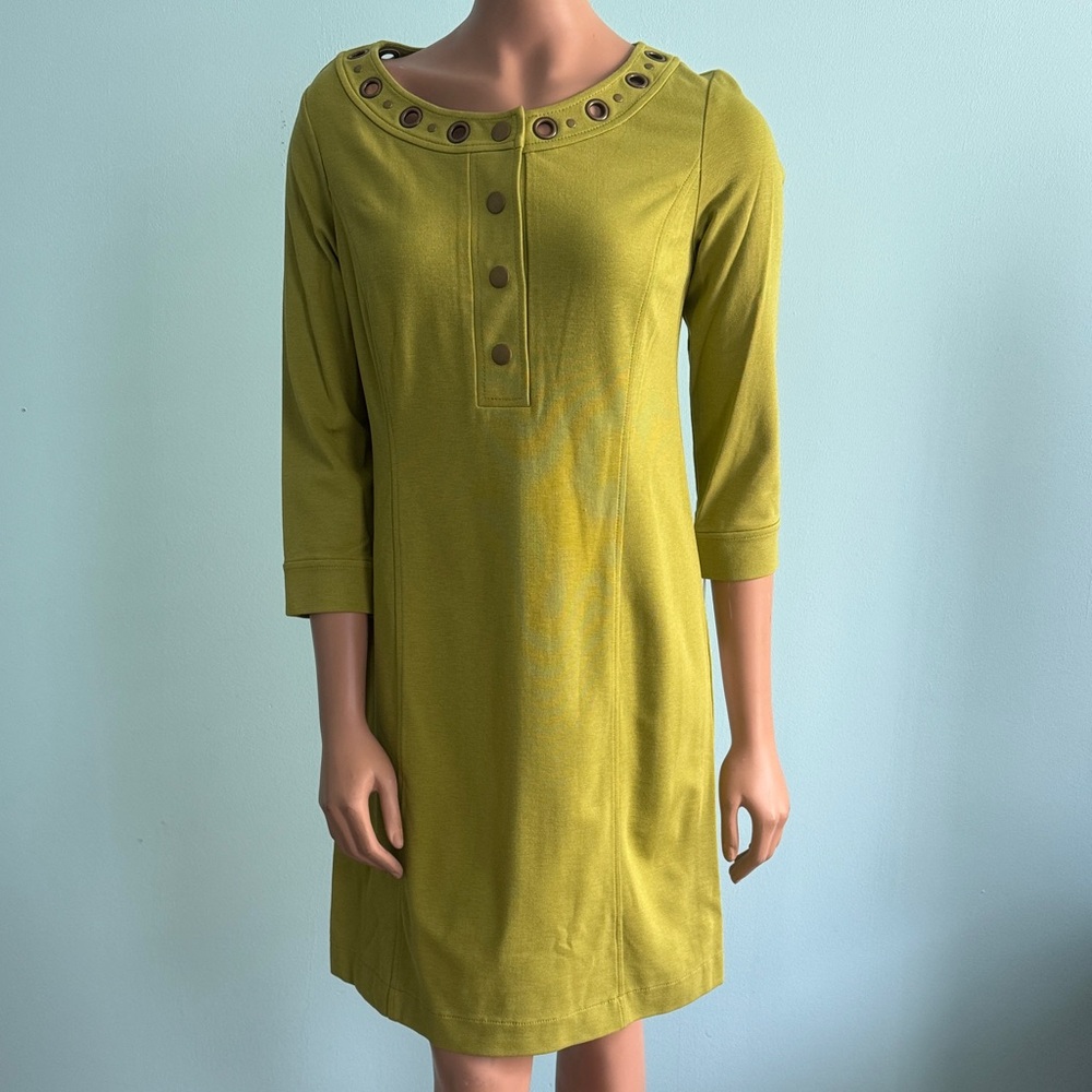 NWT! Worth Olive Green Eyelet Neck Shift Dress